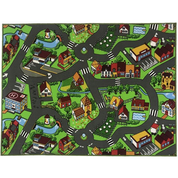 Barnmatta Trafikmatta City Tuftad - 133x175 cm