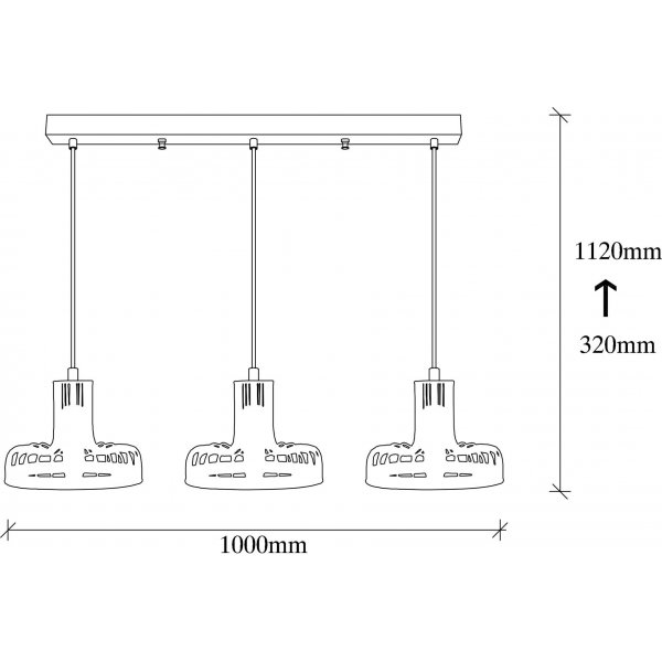 Plafonnier Fellini 774 - Noir/cuivre
