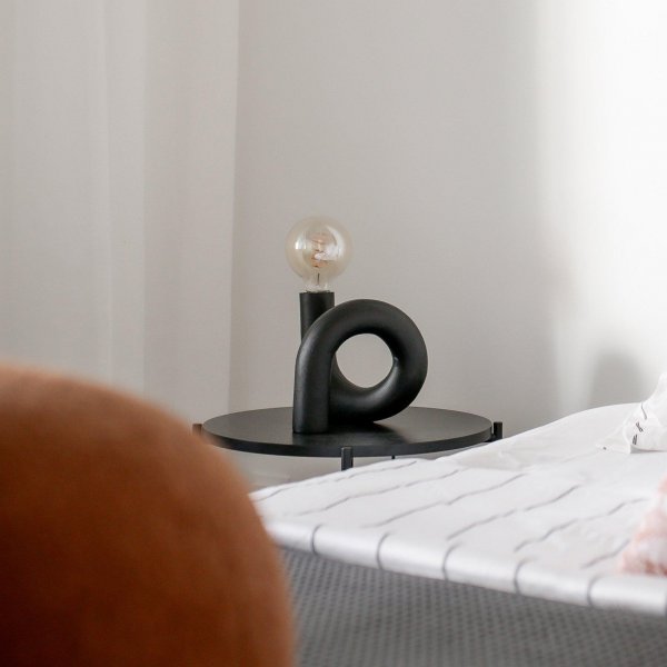 Remarque Pied de lampe Swirl - Noir - 18 cm Remarque Pied de lampe Swirl - Noir - 18 cm