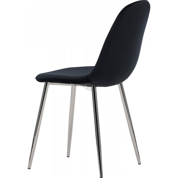 Chaise Bridge - Velours noir/chrome Chaise Bridge - Velours noir/chrome