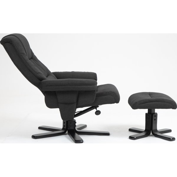 Oslo reclinerftlj med pall - Cortina svart