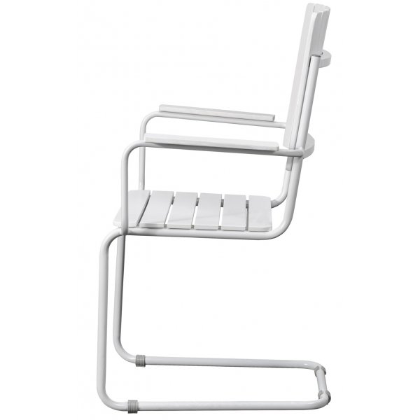 Holm� utematstol med armst�d vit