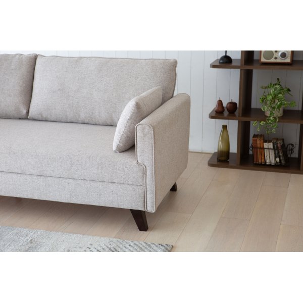 Slaapbank 210 cm beige - Bella + Vlekverwijderaar voor meubels Slaapbank 210 cm beige - Bella + Vlekverwijderaar voor meubels