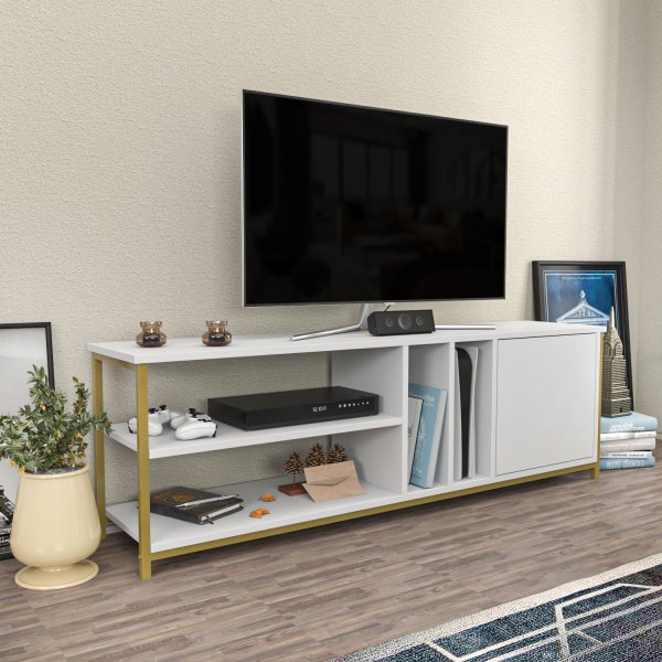 Banc multimédia Oneida - Doré/blanc Banc multimédia Oneida - Doré/blanc