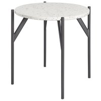 Terrazzo sidobord Ø50 cm - Terrazzo Bianco & underrede AIR i svart metall Terrazzo sidobord Ø50 cm - Terrazzo Bianco & underrede AIR i svart metall