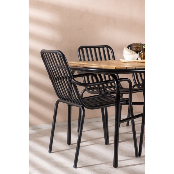 Holmbeck utematgrupp med 6 st Peking stolar - Svart/Natur Holmbeck utematgrupp med 6 st Peking stolar - Svart/Natur