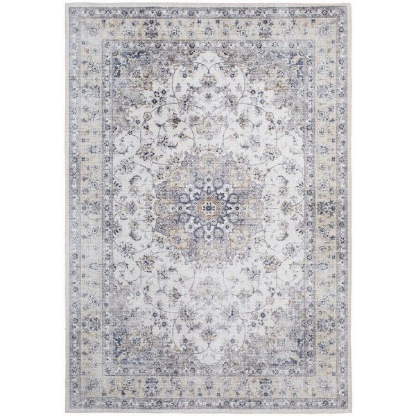 Tapis tiss� machine Cleo Tabriz - Gris/Or