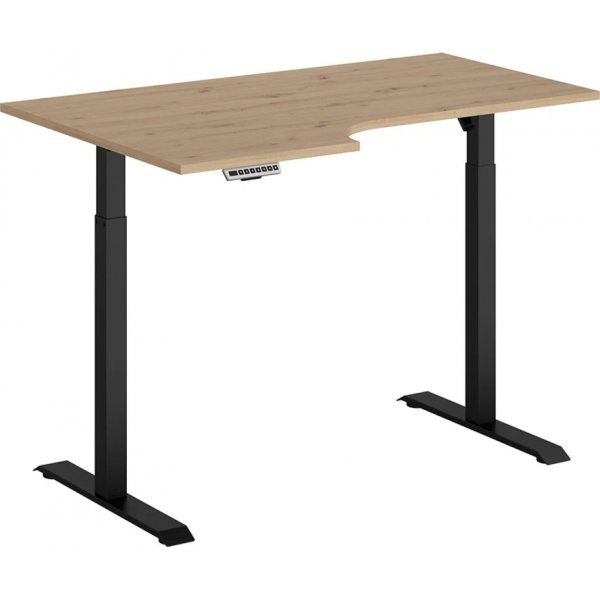 Bureau rglable Space gauche 140 x 90 cm - Chne