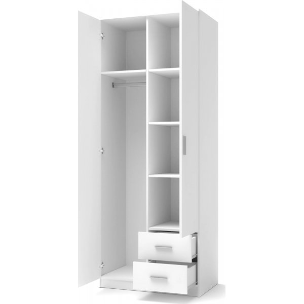 Armoire Abdel 2 avec intérieur - Blanc Armoire Abdel 2 avec intérieur - Blanc