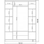 Henna kledingkast 140 x 50 x 182 cm - Wit