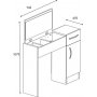 Inci sminkbord 74,2 x 37,6 cm - Vit