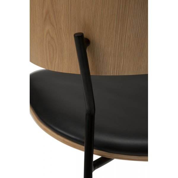 Chaise avec cadre pour berceau - PU noir/placage chêne Chaise avec cadre pour berceau - PU noir/placage chêne