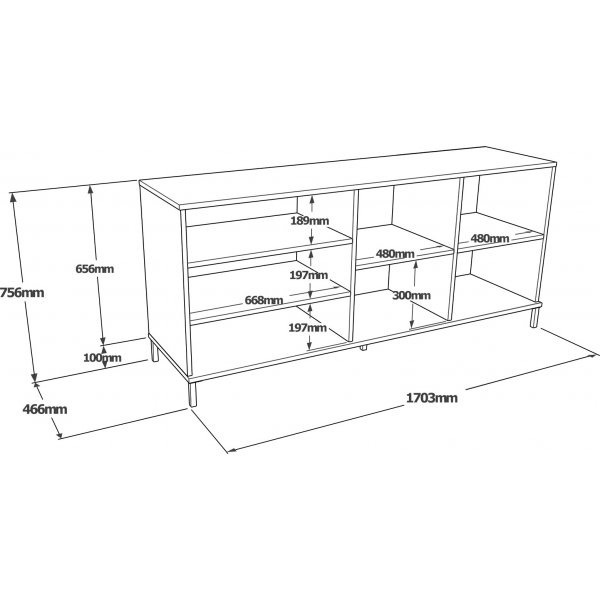 Luvio dressoir 32 - Eiken/zwart Luvio dressoir 32 - Eiken/zwart