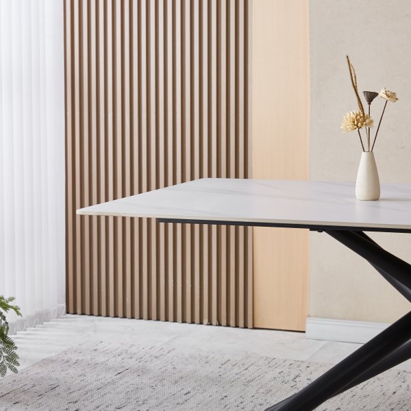 Jupiter matbord i sintrad sten - 180x90 cm - Vit marmor Jupiter matbord i sintrad sten - 180x90 cm - Vit marmor