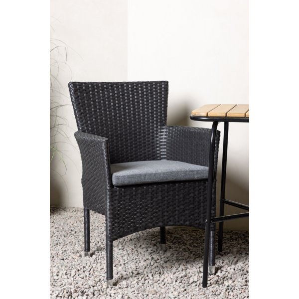 Holmbeck utematgrupp med 2 st Malina stolar - Svart/Natur