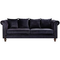 Chesterfield 3-sits soffa Churchill - Svart Sammet Chesterfield 3-sits soffa Churchill - Svart Sammet