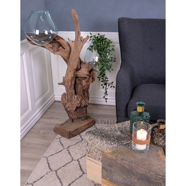 San Marino Vattendroppe vas - Teak/glas - 100 cm San Marino Vattendroppe vas - Teak/glas - 100 cm
