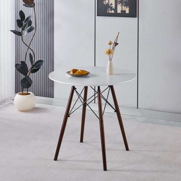 Vilgot runt matbord Ø80 cm - Vit / Mörkbrun Vilgot runt matbord Ø80 cm - Vit / Mörkbrun