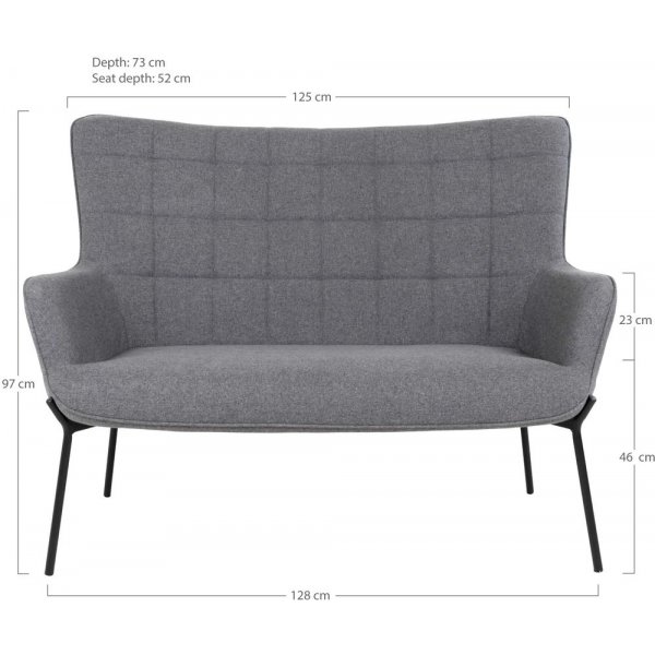 Glasgow 2-sits soffa - Gr�/svart
