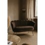 Soffa 2-sits brun sammet med kromade ben
