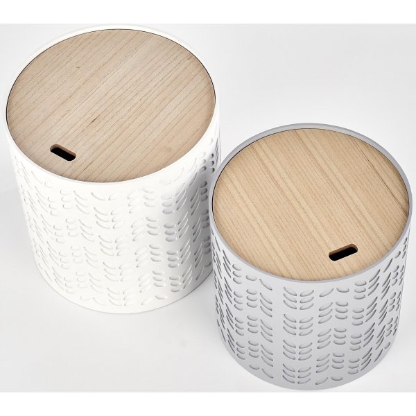 Table banc Trudie 35/39 cm - Blanc/gris