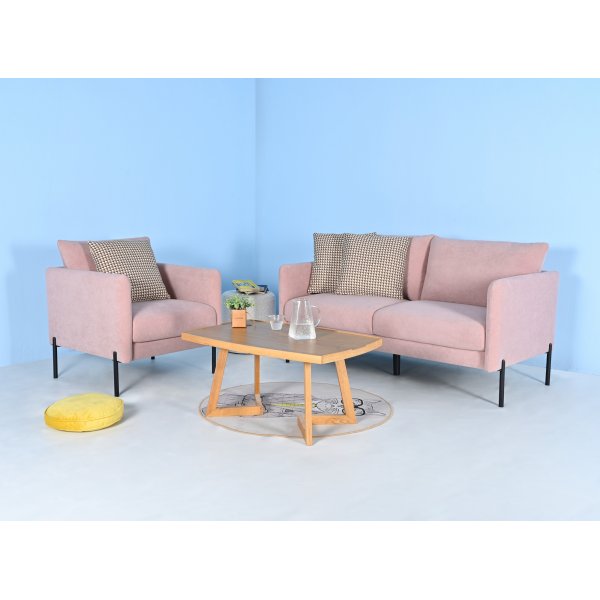 Kingsley 2,5-sits soffa i rosa sammet + Flckborttagare fr mbler