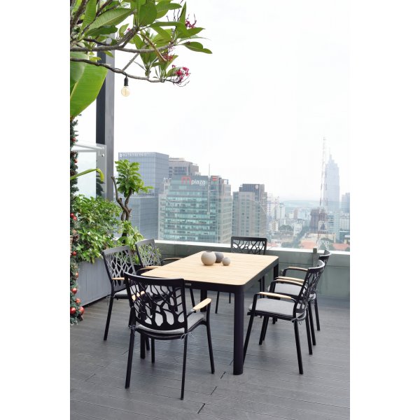 Portals eetgroep 11 - Zwart/teak Portals eetgroep 11 - Zwart/teak