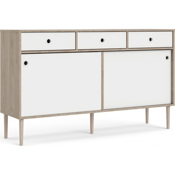 Rome dressoir met 2 schuifdeuren en 3 laden - Hickory/wit