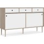 Rome dressoir met 2 schuifdeuren en 3 laden - Hickory/wit