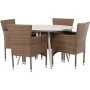 Lina utematgrupp med 4 st Malina stolar - Beige/Natur