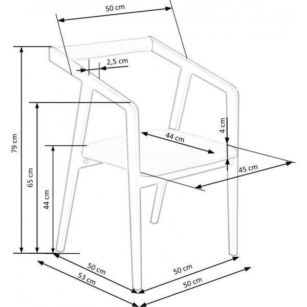 Chaise de salle  manger Java - Gris/chne