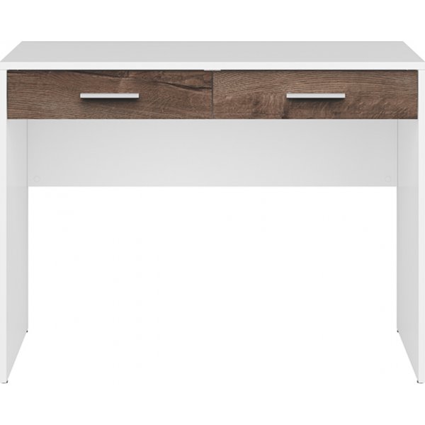 Bureau Nepo Plus avec 2 tiroirs 100 x 59 cm - Blanc/chêne foncé Bureau Nepo Plus avec 2 tiroirs 100 x 59 cm - Blanc/chêne foncé