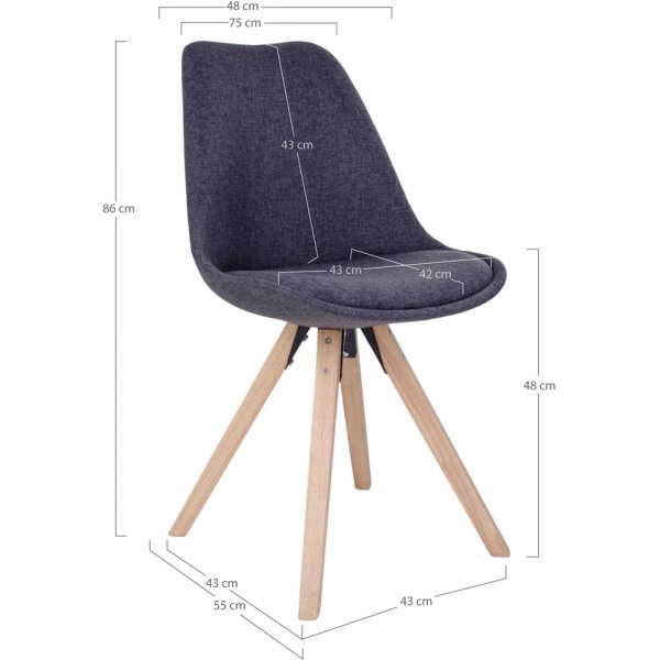 Bergen Matstol - Mörkgrå/natur Bergen Matstol - Mörkgrå/natur