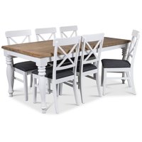 New England matgrupp 180 cm bord med 6 st Elisa matstolar New England matgrupp 180 cm bord med 6 st Elisa matstolar