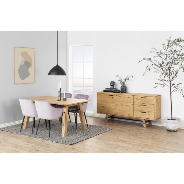 Fauteuil Brooke - Rose poudré/noir Fauteuil Brooke - Rose poudré/noir