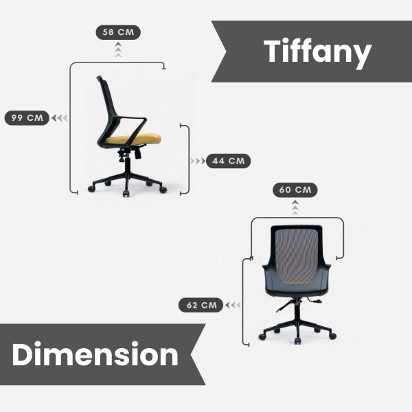 Chaise de bureau Tiffany - Anthracite