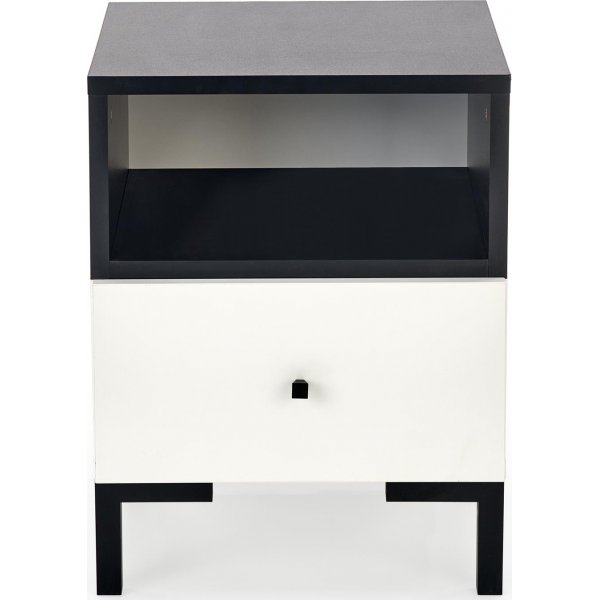 Chantelle sängbord - Vit/svart Chantelle sängbord - Vit/svart