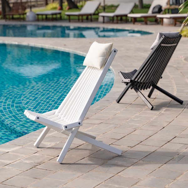 Fauteuil avec coussin de nuque - Blanc + Dtachant pour meubles