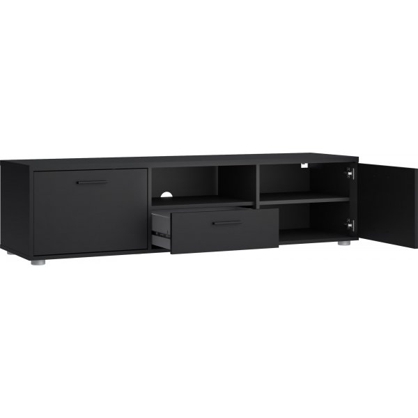 Banc mdia avec tiroirs - Noir