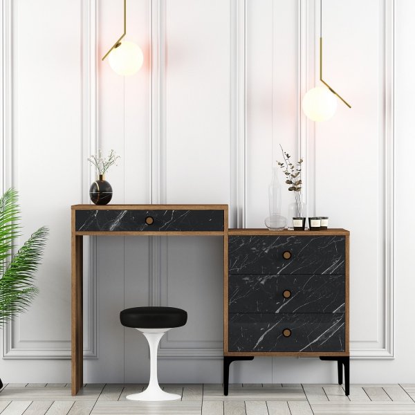 Lizbon kaptafel 124 x 40 cm - Walnoot/zwart Lizbon kaptafel 124 x 40 cm - Walnoot/zwart