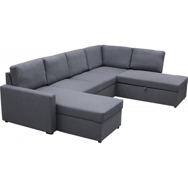 Bäddsoffa U-form mörkgrå - Dream Bäddsoffa U-form mörkgrå - Dream