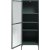 Dobb donkergroene metalen kast met glazen deur H160 cm