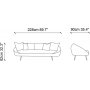 Matilda 3-sits soffa - Petroleumbl