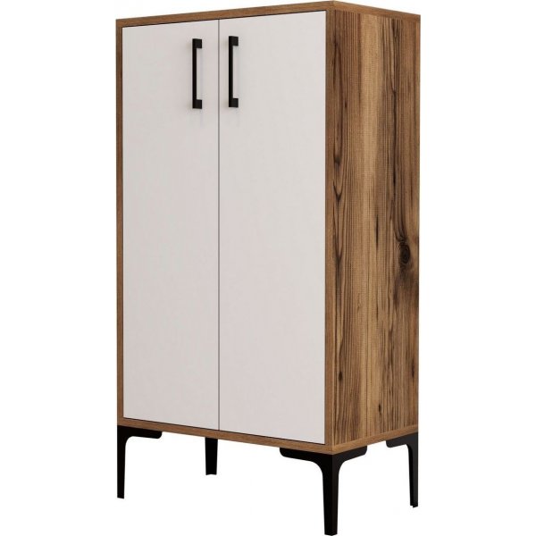 Prague schoenenkast - Walnoot/wit Prague schoenenkast - Walnoot/wit