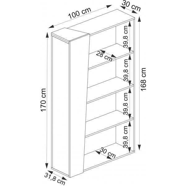 Bibliothque Clark - Noyer/beige