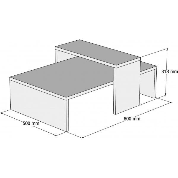 Glow soffbord 80 x 50 cm - Safir/antracit Glow soffbord 80 x 50 cm - Safir/antracit