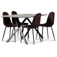 Smokey matgrupp, matbord med 4 st Carisma sammetsstolar - Bordeaux Smokey matgrupp, matbord med 4 st Carisma sammetsstolar - Bordeaux