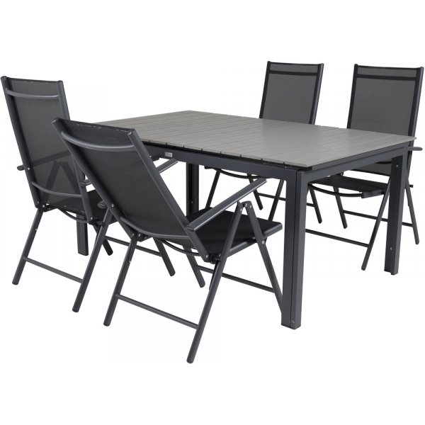 Levels utematgrupp med 4 st Break stolar - Svart/Grå Levels utematgrupp med 4 st Break stolar - Svart/Grå