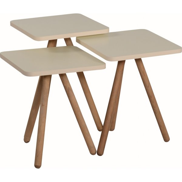 Driedubbel gedekte tafel 34 x 34 cm - Creme