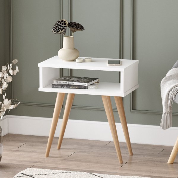 Victoria sidobord 51,4 x 29,5 cm - Vit Victoria sidobord 51,4 x 29,5 cm - Vit